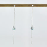 baby kidny black south sea pearl diamond chain earrings