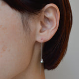 baby kidny black south sea pearl diamond chain earrings