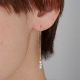 baby akoya twin pearl diamond chain earrings