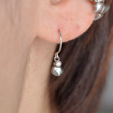 baby kidny black south sea pearl diamond hook earrings