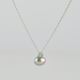 baby kidny black south sea pearl diamond necklace
