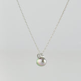 baby kidny black south sea pearl diamond necklace