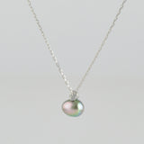 baby kidny black south sea pearl diamond necklace