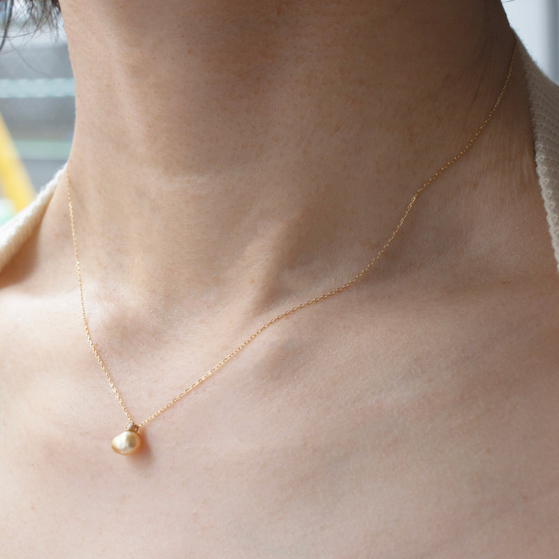baby kidny south sea pearl diamond necklace