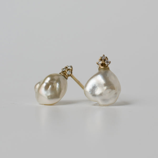 ballon south sea pearl diamond earrings