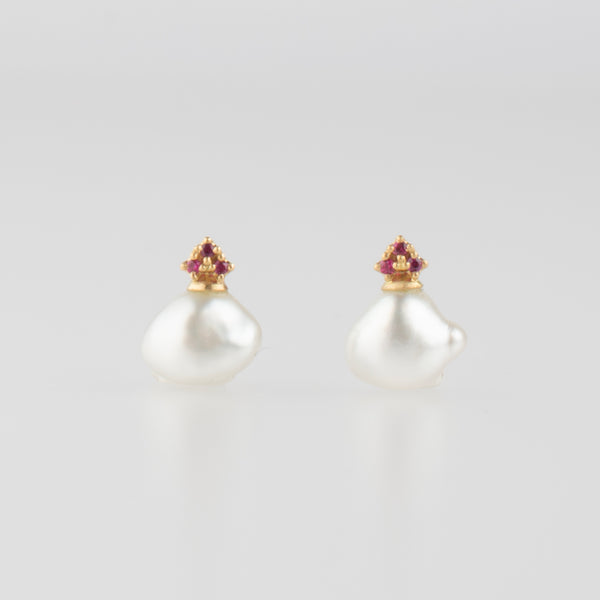 ballon south sea pearl ruby earrings