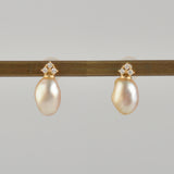 ballon south sea pearl diamond earrings BL01-G-029