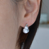 ballon south sea pearl diamond earrings BL01-W-021-PT