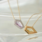 pebble pink sapphire diamond necklace