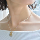 hung diamond clasp white sapphire necklace