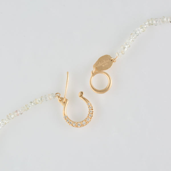 hung diamond clasp white sapphire necklace