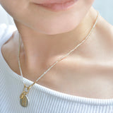 hung diamond clasp white sapphire necklace