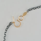 hung diamond clasp silver chain necklace CH06-017D-210S