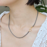 hung diamond clasp silver chain necklace CH06-017D-210S