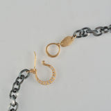 hung diamond clasp silver chain necklace CH06-017D-2153S
