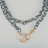 hung diamond clasp silver chain necklace CH06-017D-2153S