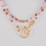 hung diamond clasp spinel chain necklace CH06-017D-SP001