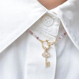 hung diamond clasp spinel chain necklace CH06-017D-SP001