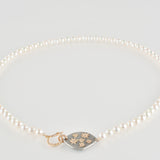 hung diamond clasp fresh water pearl necklace