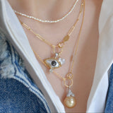 POT South sea pearl diamond pendant top　T2601-013