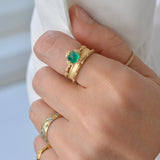 spread emerald diamond ring　R2512-008