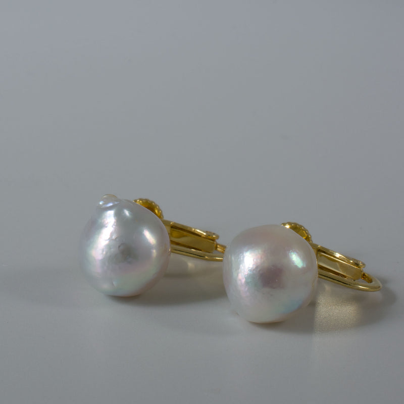 baroque akoya pearl clip earrings