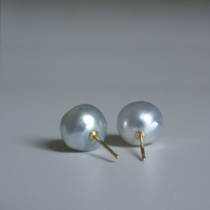 baroque akoya pearl stud earrings