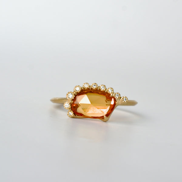 branche orange sapphire ring