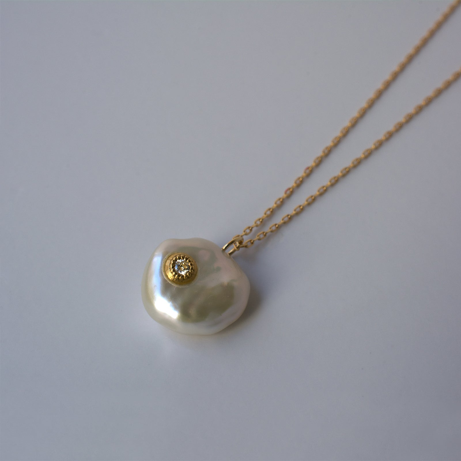 ペタル淡水パールネックレスケシペタル淡水パールネックレスNO25-1357 petal pearl dia necklace S – shinkai jewelry