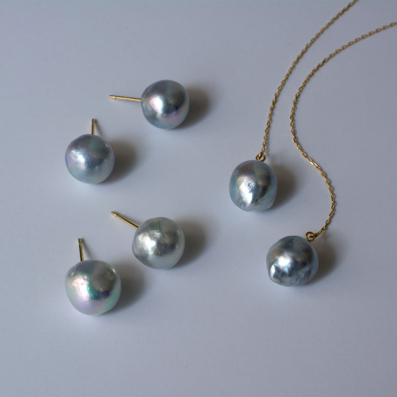 baroque akoya pearl stud earrings