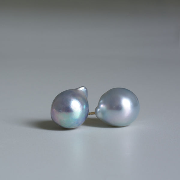 baroque akoya pearl stud earrings