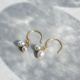 baby akoya pearl hook earrings