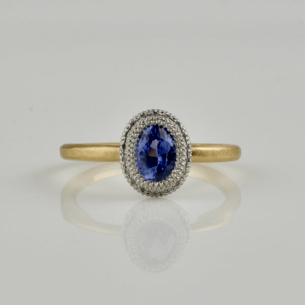 swirl sapphire diamond ring