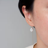 petal pearl chain earrings S