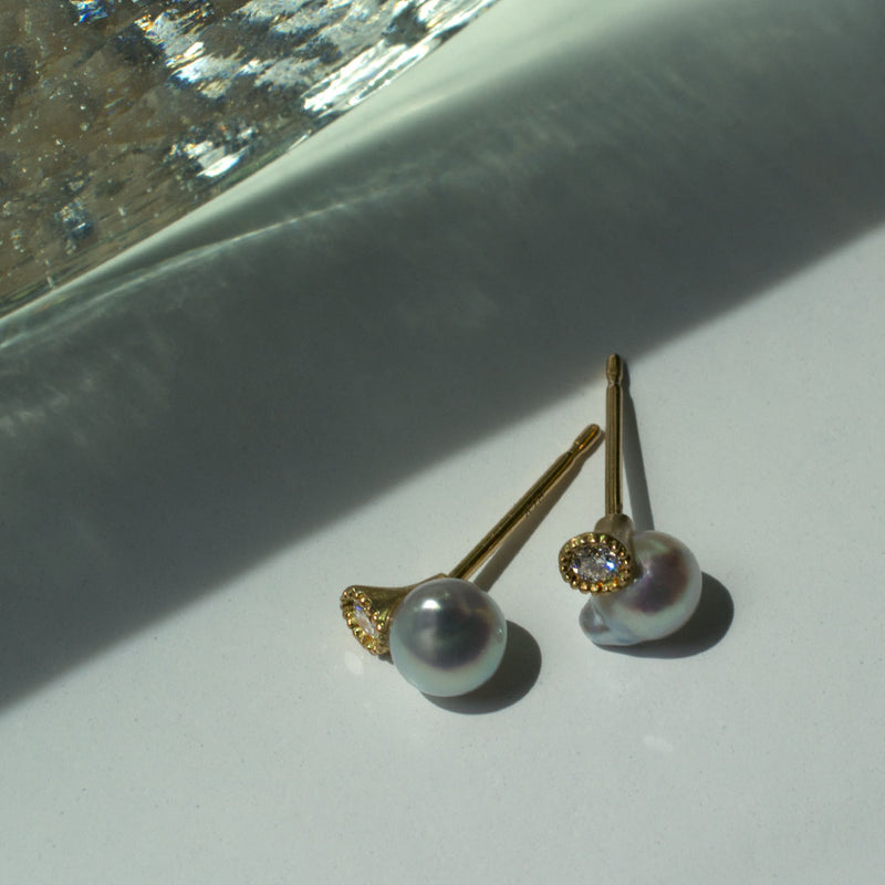 baby akoya pearl diamond earrings