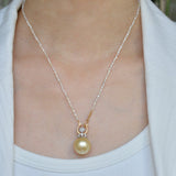 lucent south sea pearl diamond pendant top T2602-002