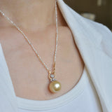 lucent south sea pearl diamond pendant top T2602-002