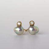 baby akoya pearl diamond earrings