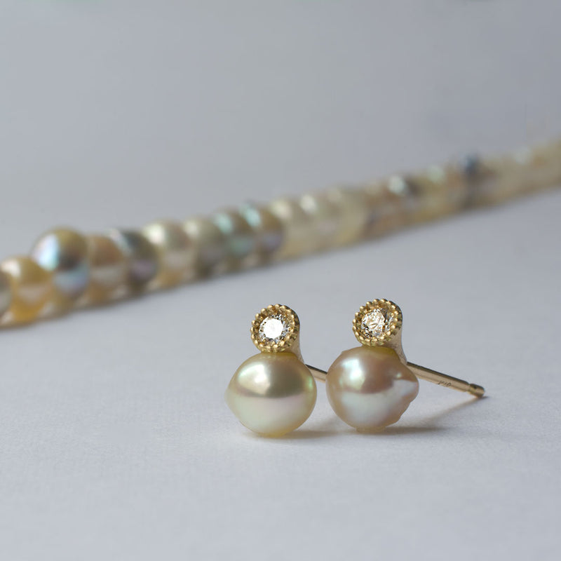 baby akoya pearl diamond earrings