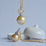pave south sea pearl diamond pendant top T2601-004