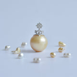 lucent south sea pearl diamond pendant top T2602-002