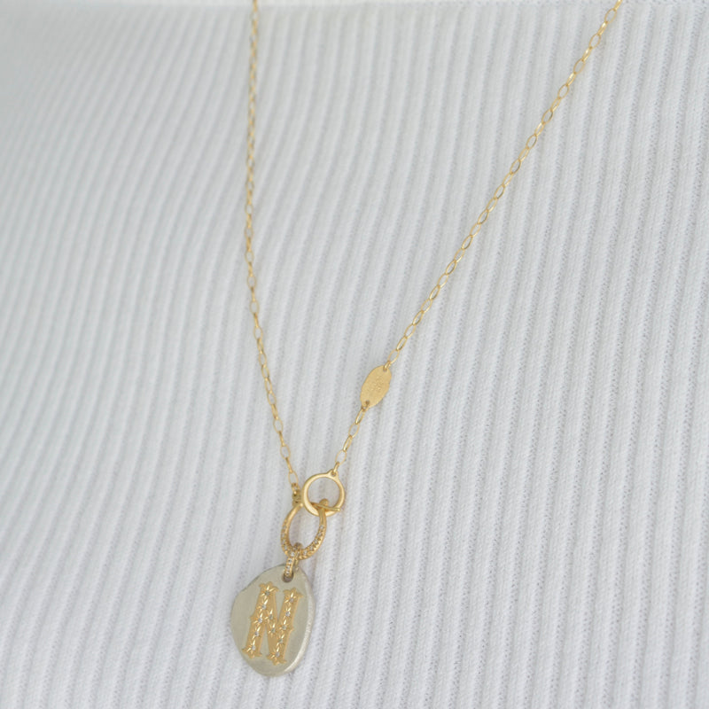 hung diamond clasp chain necklace 0B42S