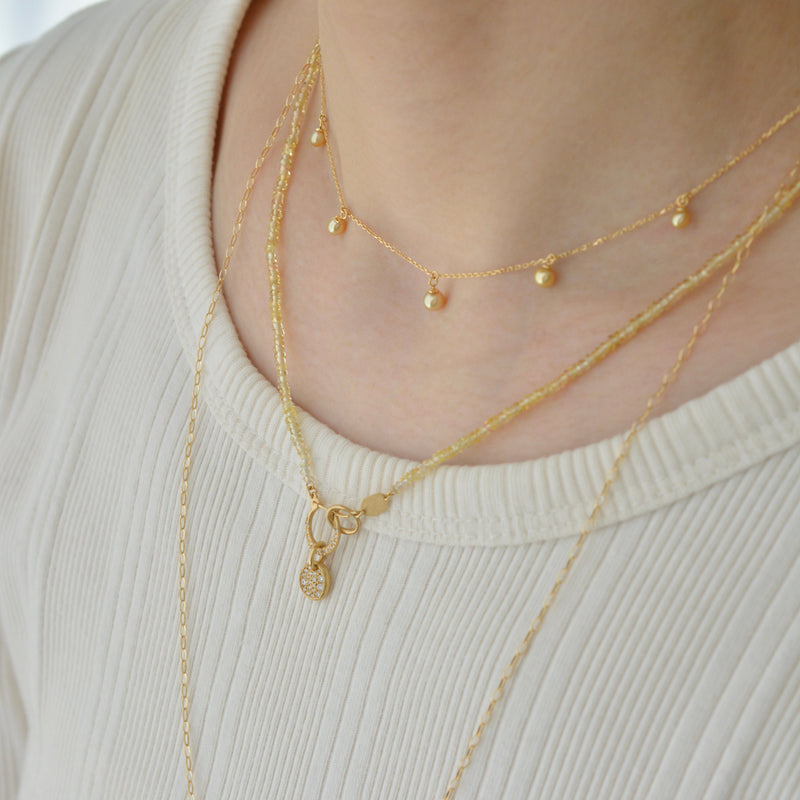 hung diamond clasp yellow sapphire necklace