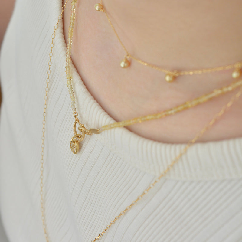 hung diamond clasp yellow sapphire necklace