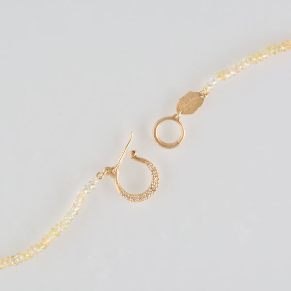 hung diamond clasp yellow sapphire necklace