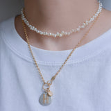 hung diamond clasp chain necklace 21015S