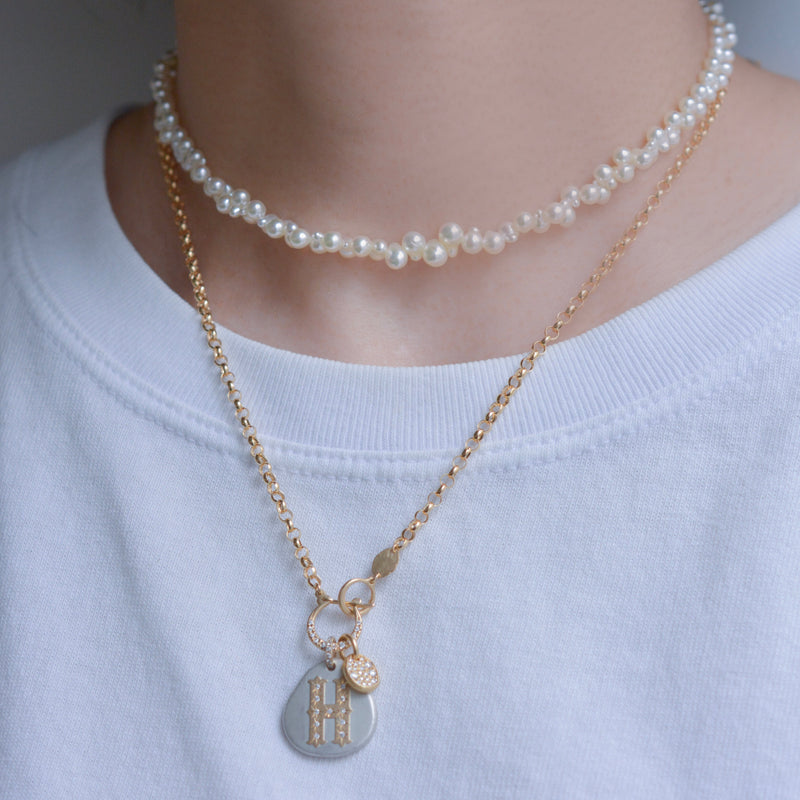 hung diamond clasp chain necklace 21015S