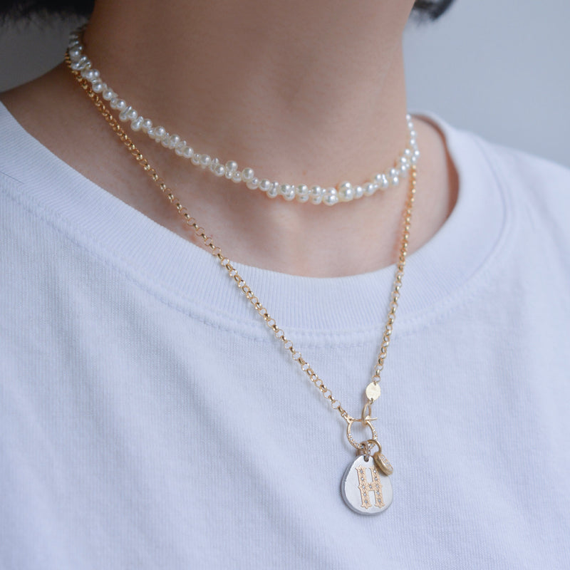 hung diamond clasp chain necklace 21015S