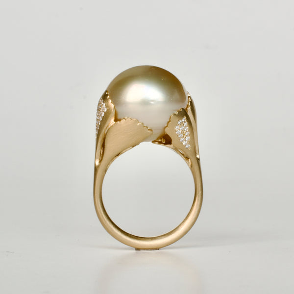 platy south sea pearl diamond ring