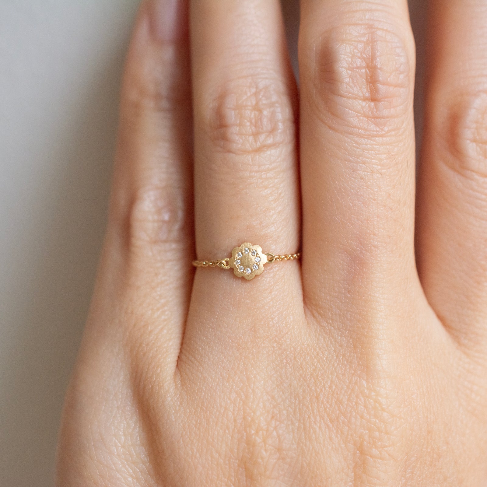 anemone diamond chain ring – shinkai jewelry